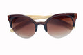 Cat eye Style Bamboo Sunglasses with Brown Gradient Lens