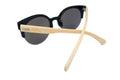 Cat Eye Style Bamboo Sunglasses with Blue Lens